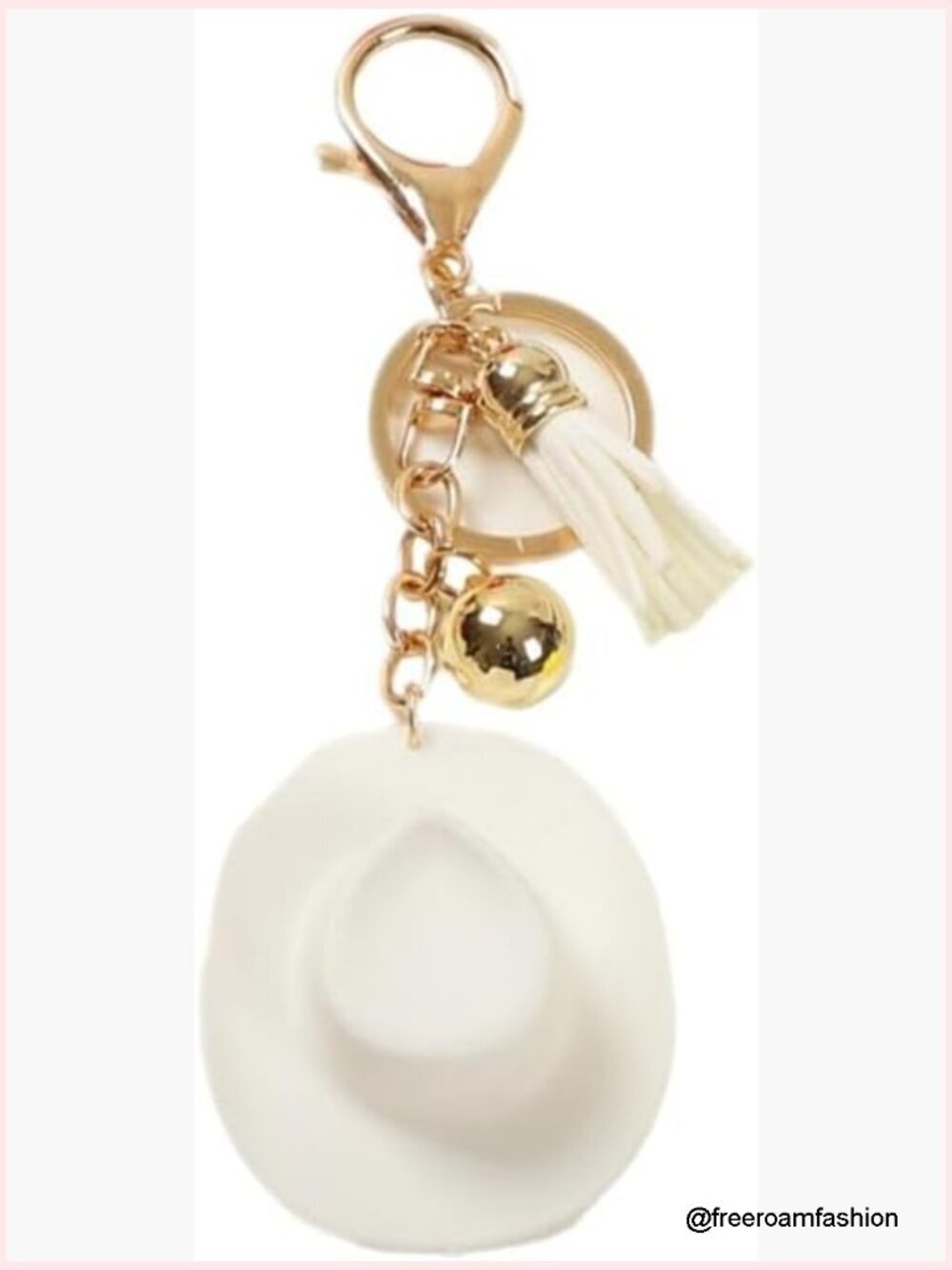 Cowgirl Hat Keychain with Tassel - Cute Disco Cowboy Hat Jewelry Decor